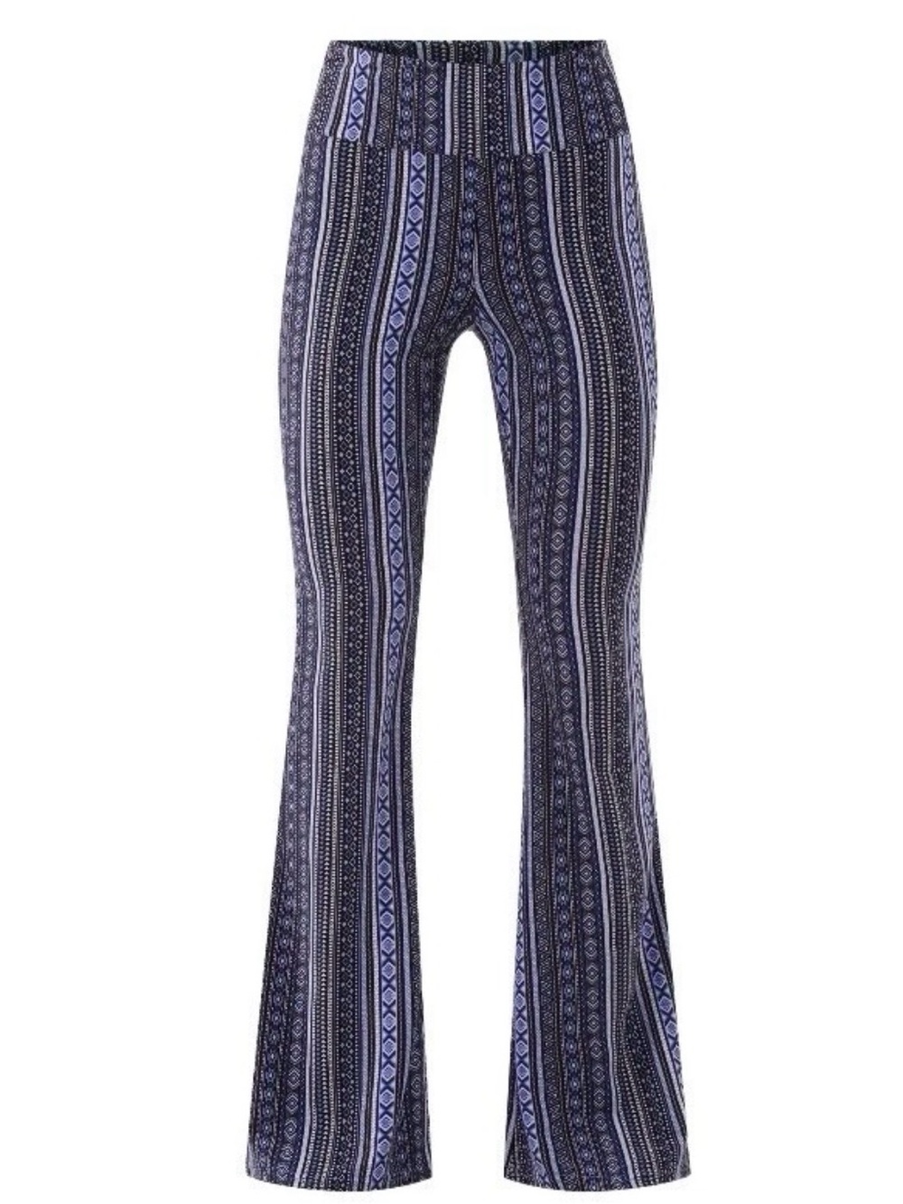 No Boundaries High Rise Pull-On Flare Leggings Blue Tribal Print Size Large
